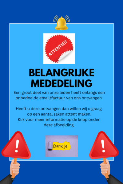 belangrijke mededeling website